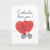 Twee Happy Hearts Fietsen Schattigee Valentijnsdag Kaart (Voorkant)