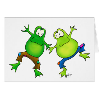 Twee Happy Jumping Frog Buddies