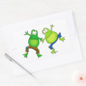 Twee Happy Jumping Frog Buddies Rechthoekige Sticker (Envelop)
