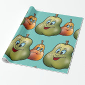 Twee Happy Pears Cadeaupapier (Uitgerold)