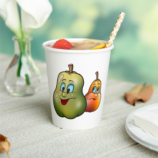 Twee Happy Pears Papieren Bekers