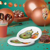 Twee Happy Pears Papieren Bordje