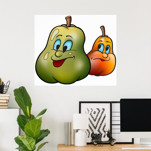 Twee Happy Pears Poster