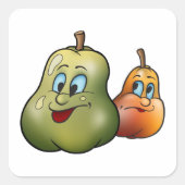 Twee Happy Pears Vierkante Sticker (Voorkant)