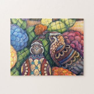 Twee Happy Quail Legpuzzel