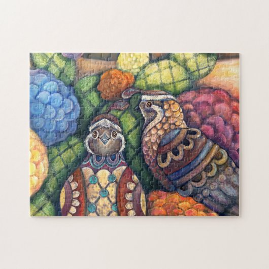 Twee Happy Quail Legpuzzel (Horizontaal)
