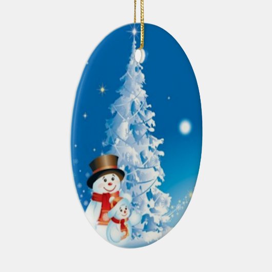 Twee Happy Snowmen Keramisch Ornament (Rechts)