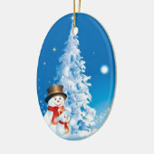Twee Happy Snowmen Keramisch Ornament (Links)