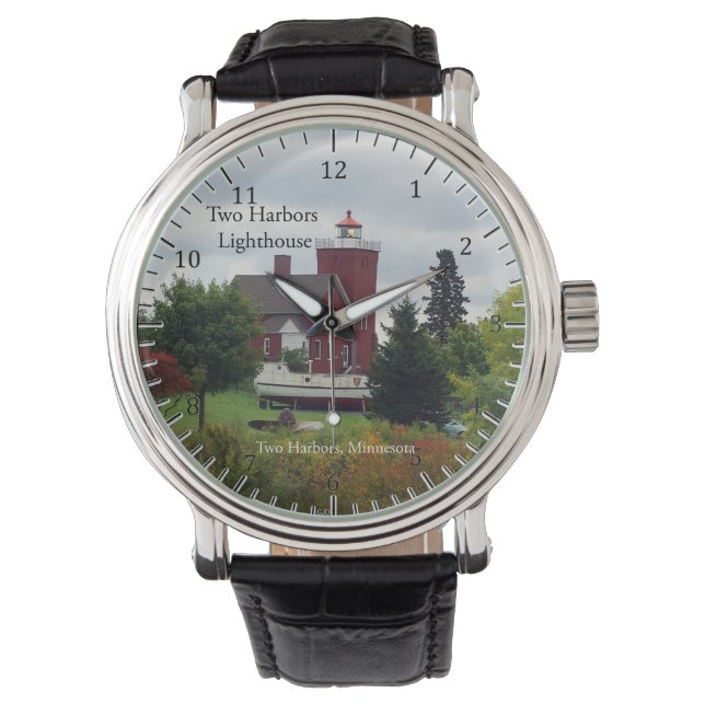 Twee Harbors & Boat watch Horloge (Voorkant)