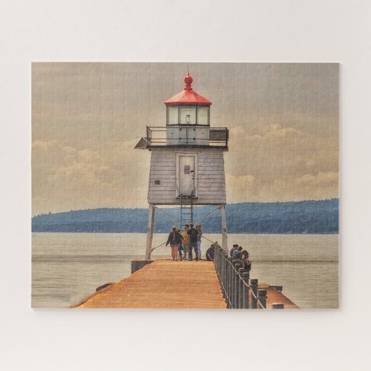 Twee Harbors Minnesota Lighthouse op Lake Superior Legpuzzel (Horizontaal)