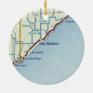  twee Harbors MN Keramisch Ornament
