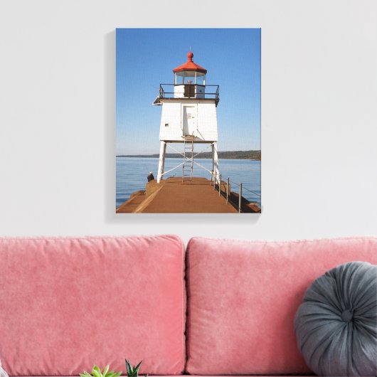 Twee Harbors South Breakwater Light canvas afdrukk (Insitu (Woonkamer))