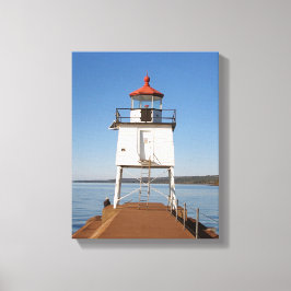 Twee Harbors South Breakwater Light canvas afdrukk