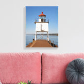 Twee Harbors South Breakwater Light canvas afdrukk Afdruk (Insitu (Woonkamer))