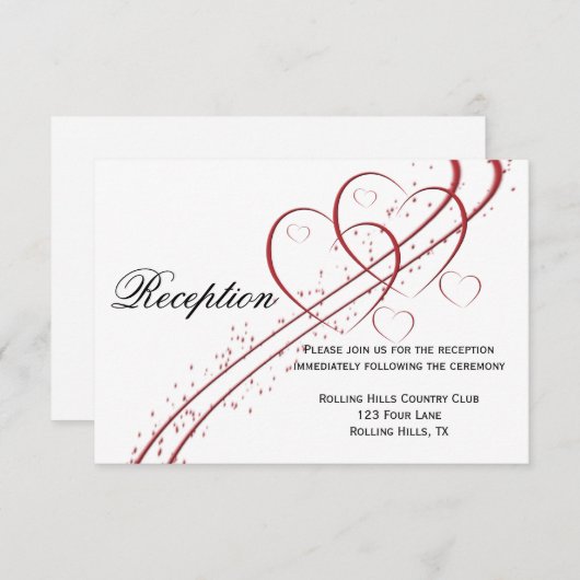 Twee hart als één ontvangst kaart (Voorkant / Achterkant)