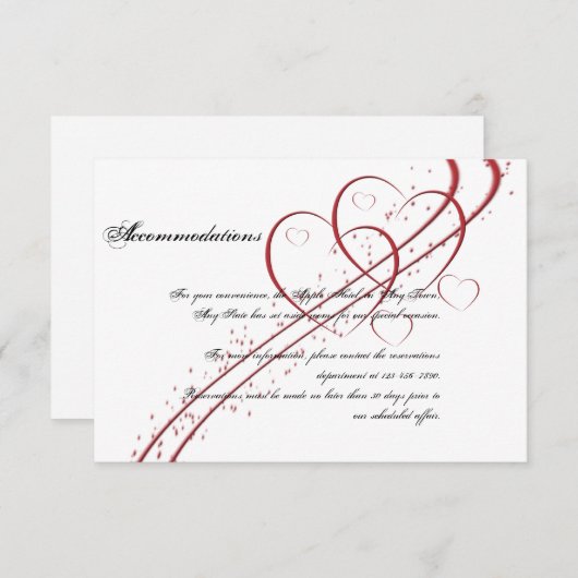 Twee hart als één tussenvoegsel informatiekaartje (Voorkant / Achterkant)