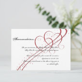 Twee hart als één tussenvoegsel informatiekaartje (Staand voorkant)