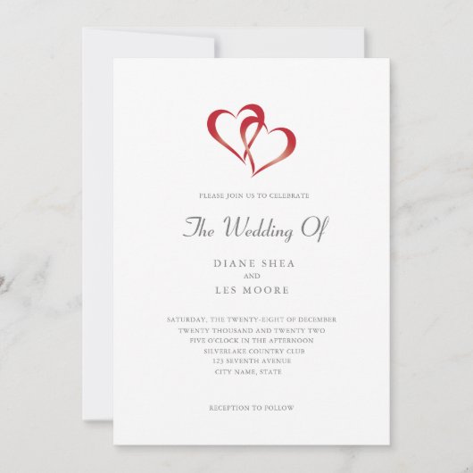 Twee hart bruiloft uitnodiging (Voorkant)