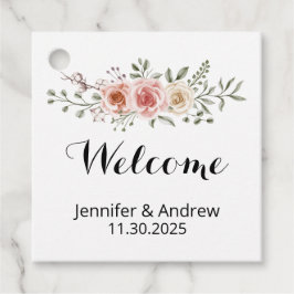 Twee hart een liefde roze crème Rozen welkom Bedankjes Labels
