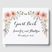 Twee hart een liefde roze rozen gastenboek (Voorkant)