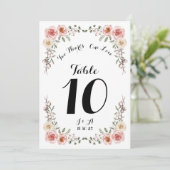 Twee Hart Een Liefde Roze Rozen Tafelteken Feestdagenkaart (Staand voorkant)