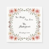 Twee hart een liefde rustieke Arbor Rozen bruiloft Servet (Voorkant)