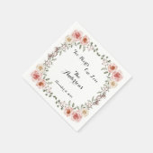 Twee hart een liefde rustieke Arbor Rozen bruiloft Servet (Hoek)