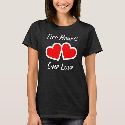 Twee hart één liefde t-shirt (Voorkant)