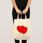 Twee hart Grote Canvas tas (Voorkant (product))