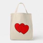 Twee hart Grote Canvas tas (Achterkant)