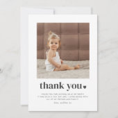 Twee Hart Vierkante Foto 2e Verjaardag Dank u Bedankkaart (Voorkant)