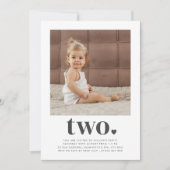 Twee Hart Vierkante Foto 2e Verjaardag Uitnodiging (Voorkant)