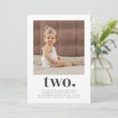 Twee Hart Vierkante Foto 2e Verjaardag Uitnodiging (Staand voorkant)
