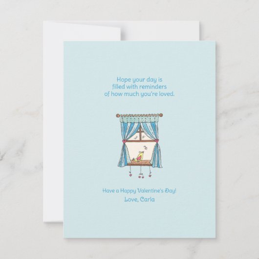 Twee Hart Vogels Valentijnskaart Kaart (Achterkant)