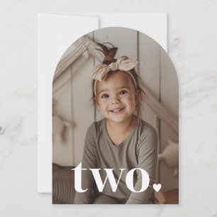 Twee hartboog foto 2e verjaardag kaart