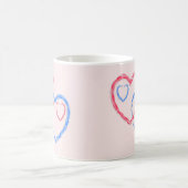 Twee harten als één beker koffiemok (Center)