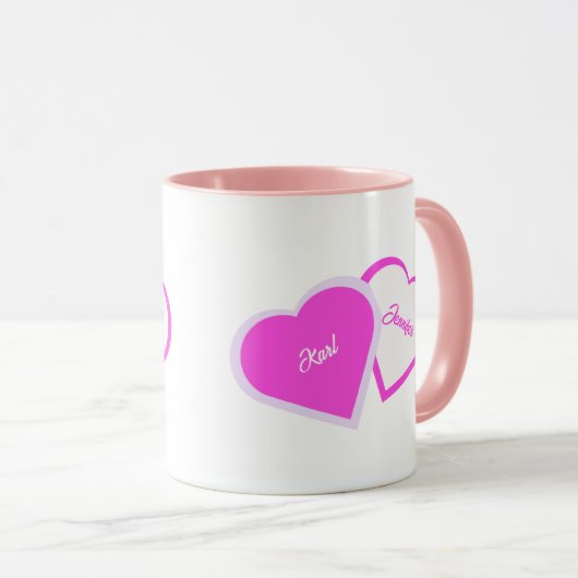 Twee harten als een combo-Mok Mok (Voorkant rechts)