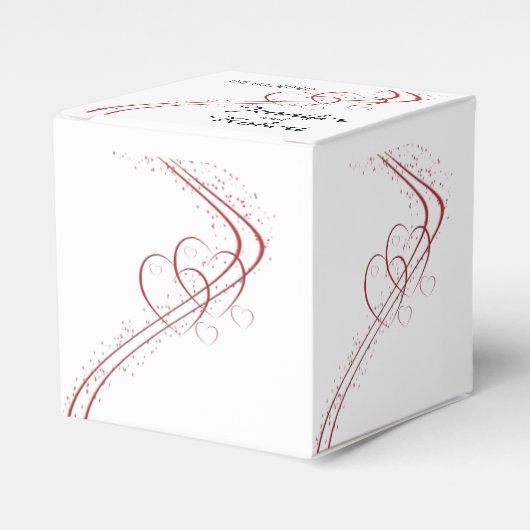 Twee harten als één doos van de huwelijksgunst bedankdoosjes (Voorkant Zijde)