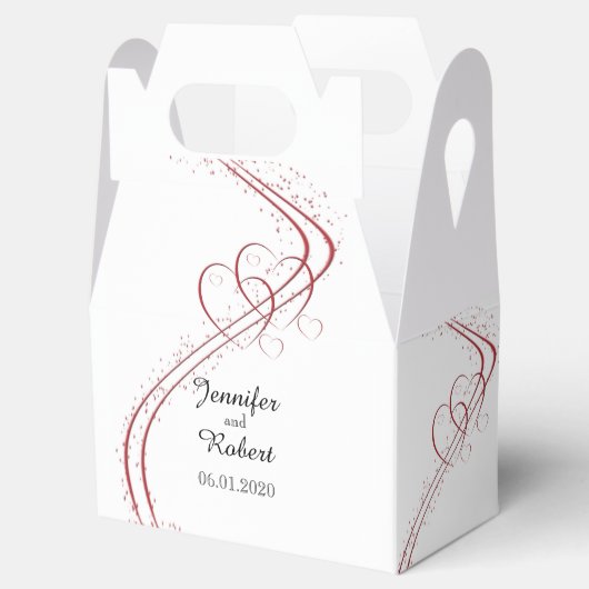 Twee harten als één huwelijksgunstdoos bedankdoosjes (Geopend)