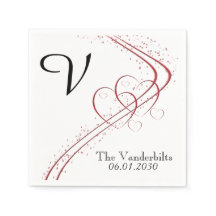 Twee harten als één huwelijksservet