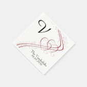 Twee harten als één huwelijksservet servetten (Hoek)