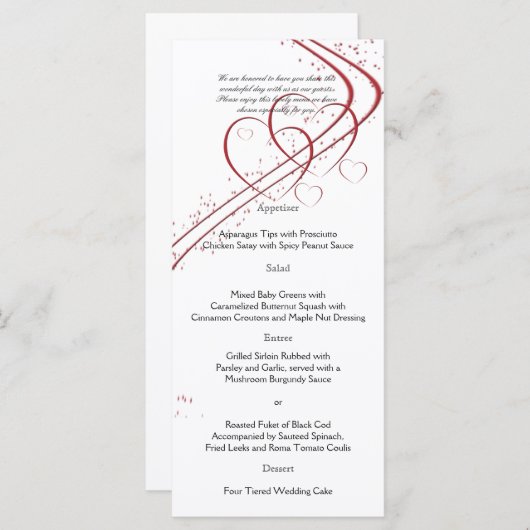 Twee harten als één menu (Voorkant / Achterkant)