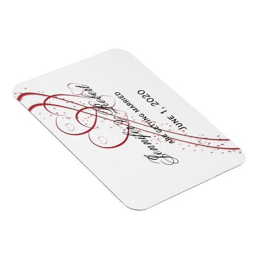 Twee harten als één opslaan van de datum magneet (Rechterzijde)