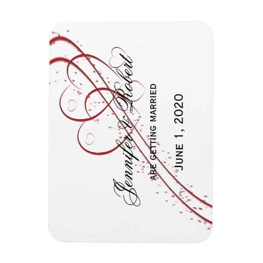 Twee harten als één opslaan van de datum magneet (Verticaal)