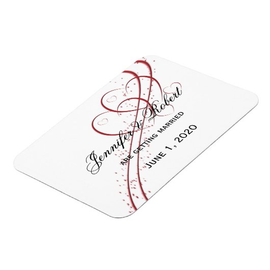 Twee harten als één opslaan van de datum magneet (Linkerzijde)