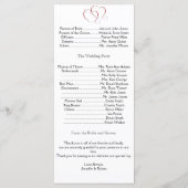 Twee harten als één programma programmakaart (Achterkant)