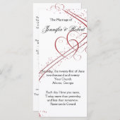 Twee harten als één programma programmakaart (Voorkant / Achterkant)