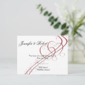 Twee harten als één RSVP Uitnodiging Briefkaart (Staand voorkant)