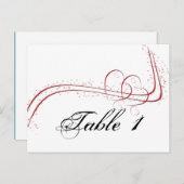 Twee harten als één tabelnummer briefkaart (Voorkant / Achterkant)