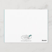 Twee harten als één tabelnummer briefkaart (Achterkant)